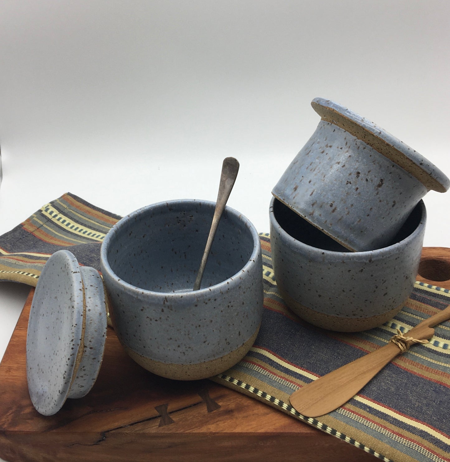 Ceramic Lidded Crock, Wheel Thrown Pottery Container.