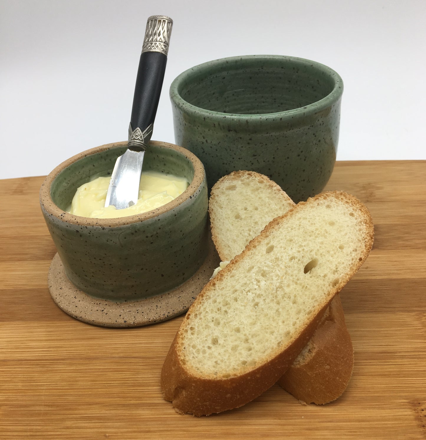 French Butter Crock, Handmade Butter Keeper. Ceramic Butter Dish.