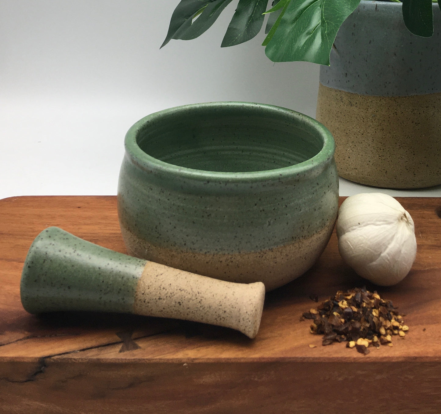 Mortar & Pestle, Wheel Thrown Pottery Mortar and Pestle