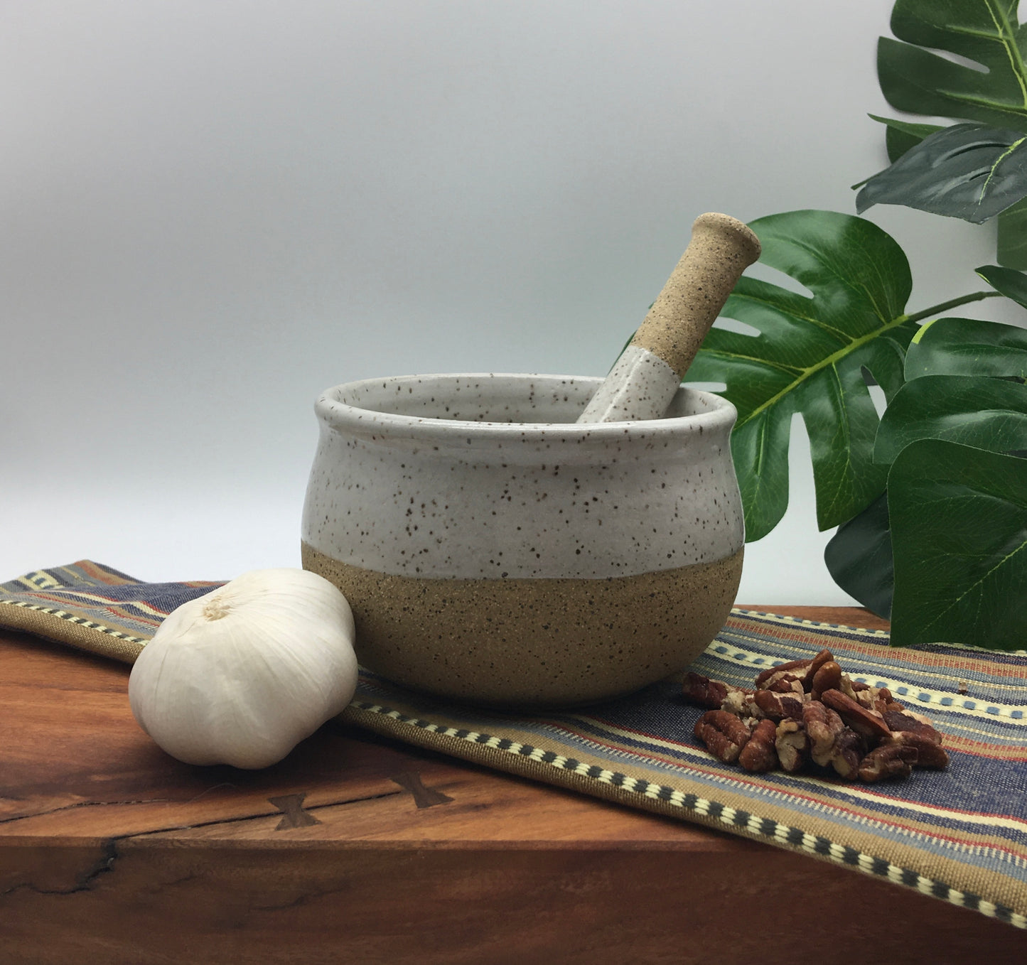 Mortar & Pestle, Wheel Thrown Pottery Mortar and Pestle