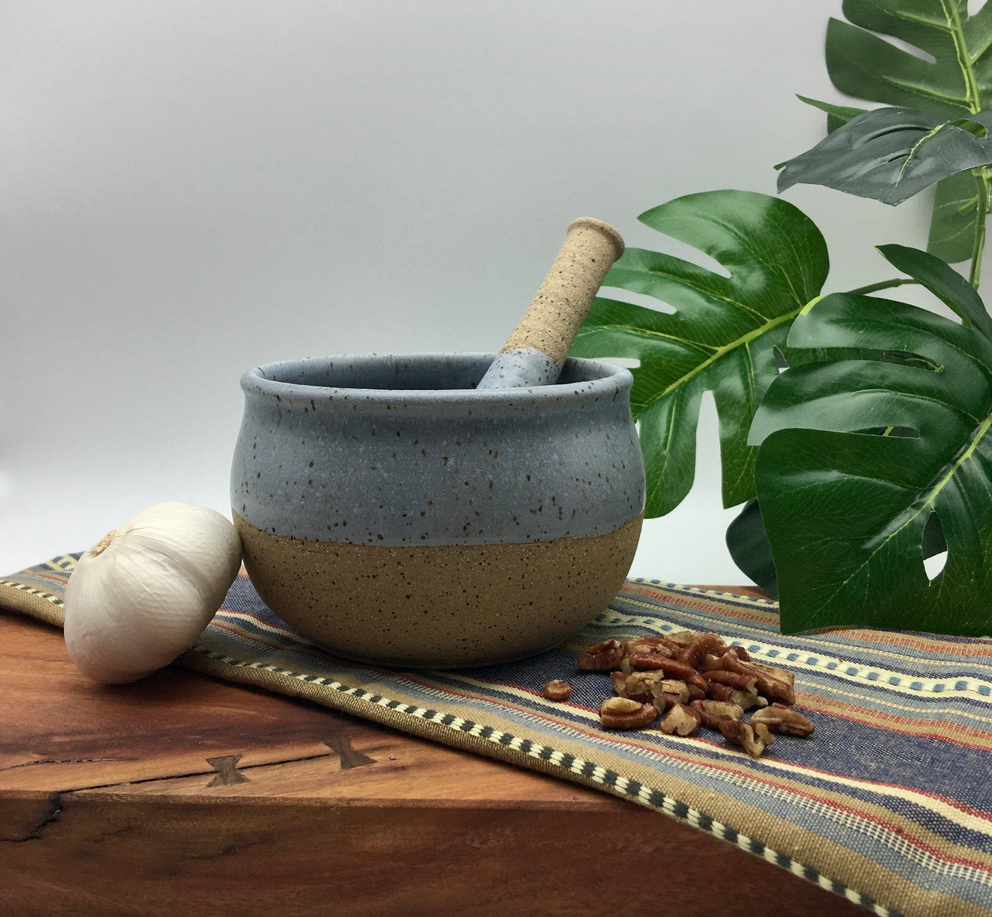 Mortar & Pestle, Wheel Thrown Pottery Mortar and Pestle